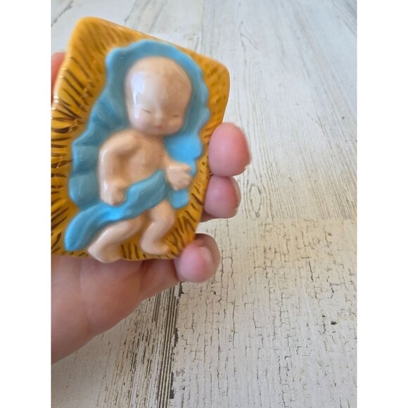 Vintage amf ceramic baby Jesus nativity manger statue figurine Xmas decor - Picture 6 of 6